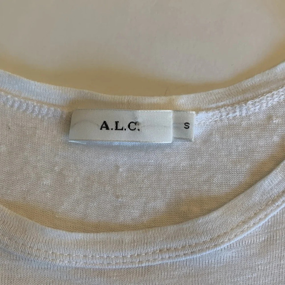 A.L.C. Tesi Linen Split Back Tee T Shirt White Size small - Picture 3 of 14